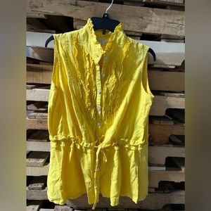 SANDRO Paris sportswear button up sleeveless top sz L